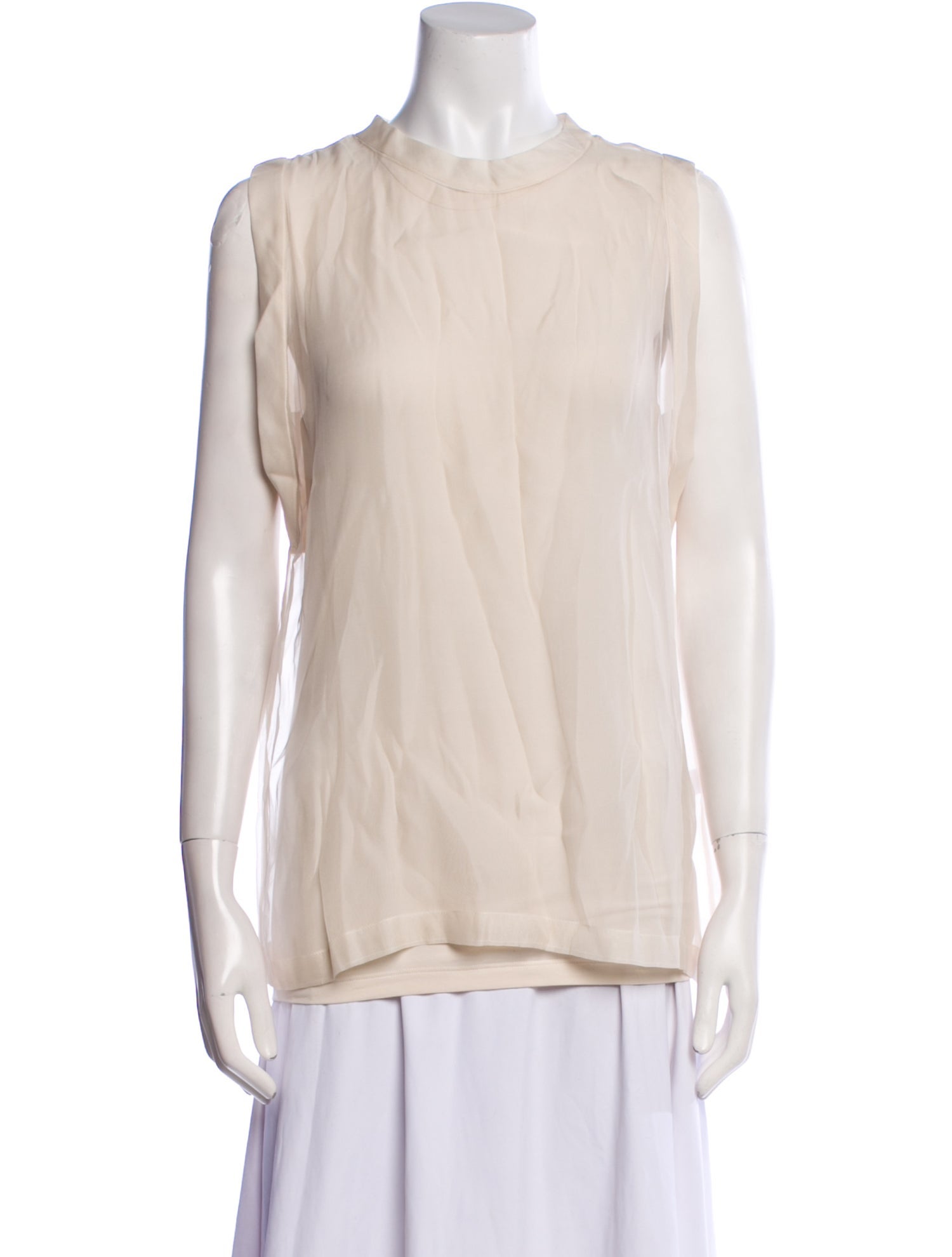 Brunello Cucinelli Silk Crew Neck Blouse