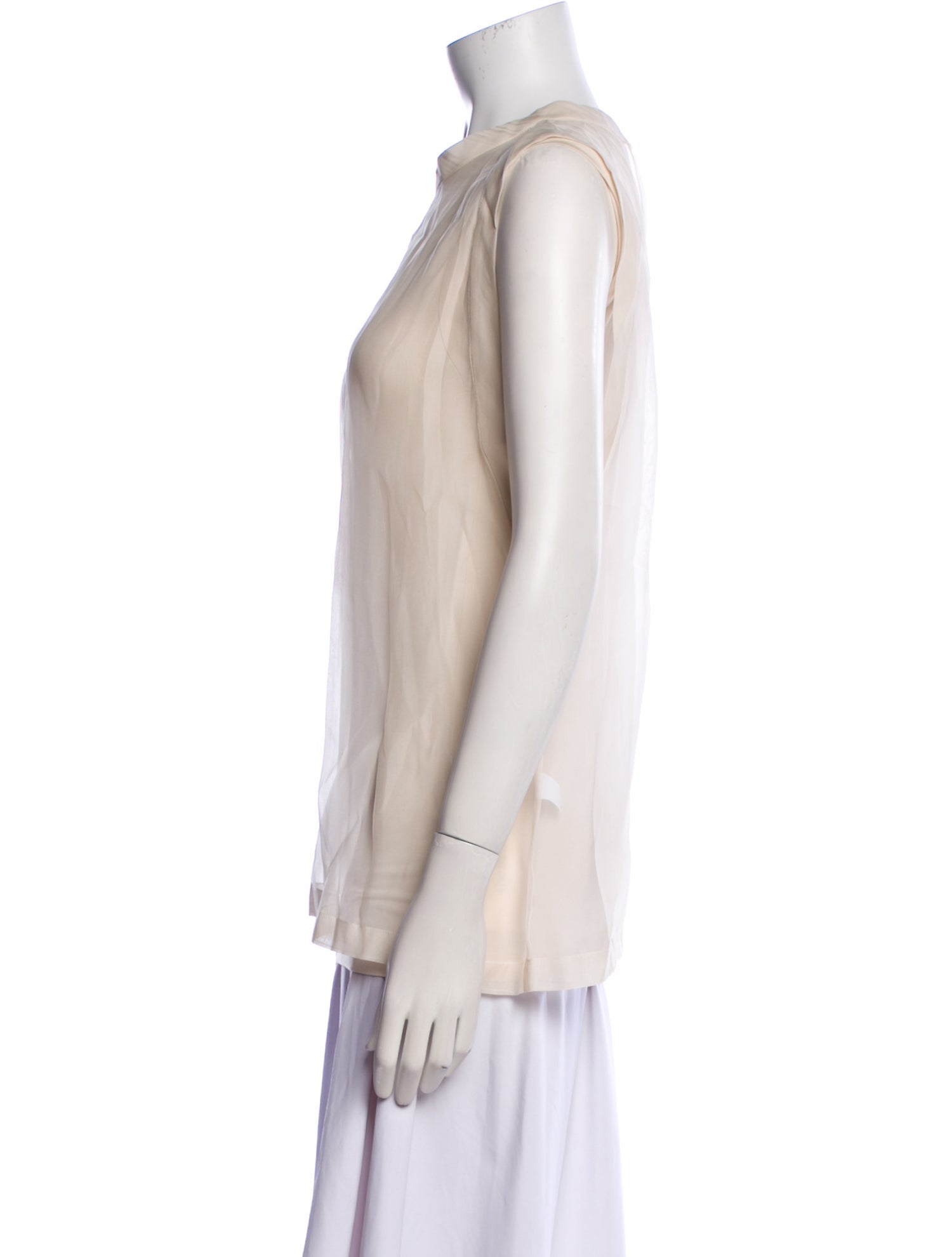 Brunello Cucinelli Silk Crew Neck Blouse