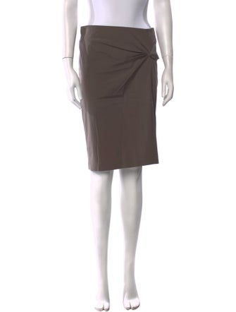 Brunello Cucinelli Leather Trim Embellishment Knee-Length Skirt