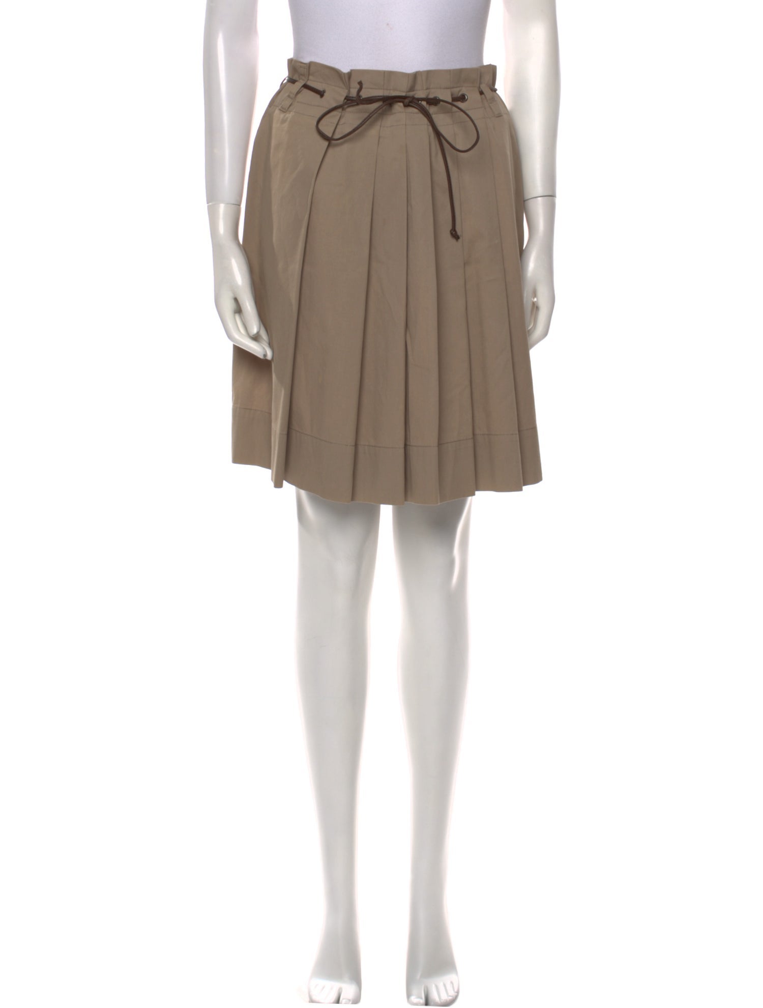 Brunello Cucinelli Pleated Accents Knee-Length Skirt