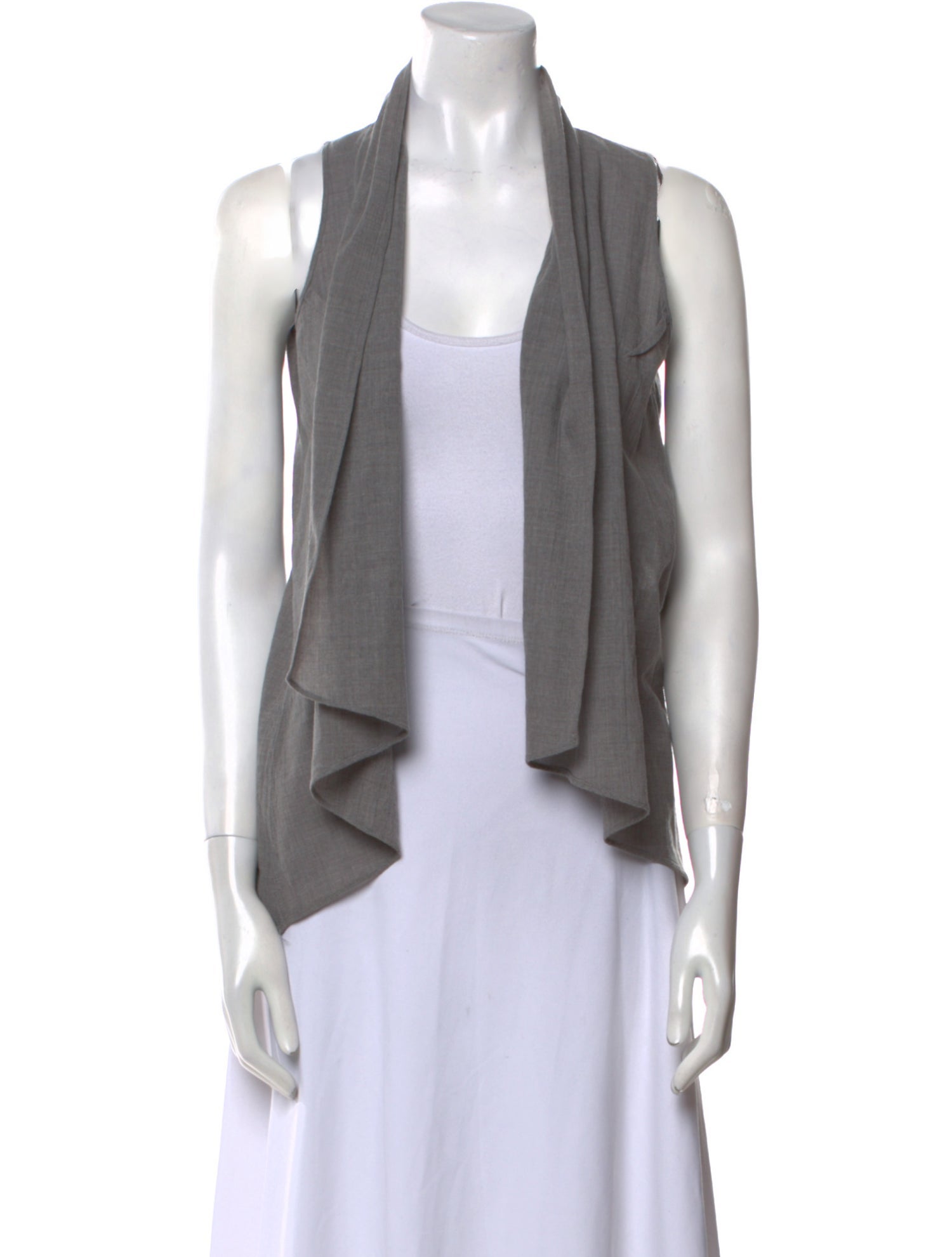 Brunello Cucinelli Virgin Wool Open Front Crop Top