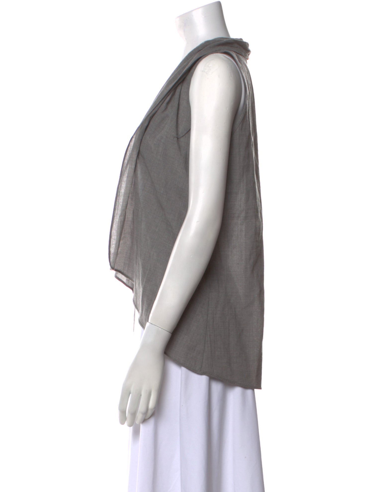 Brunello Cucinelli Virgin Wool Open Front Crop Top