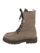 Brunello Cucinelli Monili Suede Combat Boots