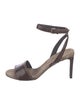 Brunello Cucinelli Leather Beaded Accents Sandals