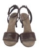 Brunello Cucinelli Leather Beaded Accents Sandals