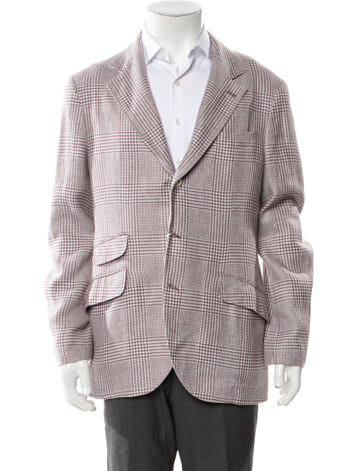 Brunello Cucinelli Linen Plaid Print Blazer w/ Tags