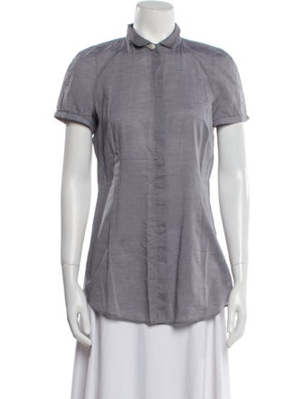 Brunello Cucinelli Short Sleeve Button-Up Top