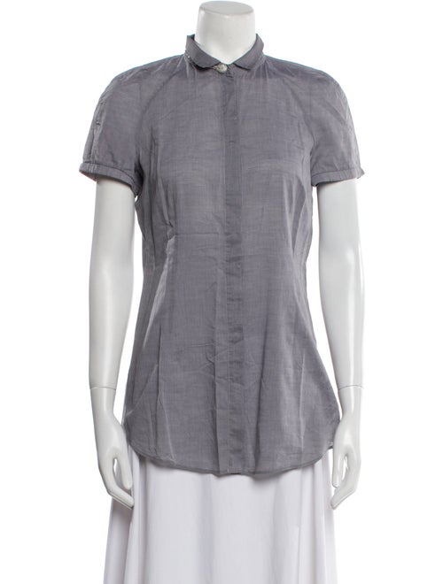 Brunello Cucinelli Short Sleeve Button-Up Top