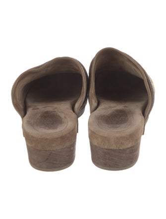 Brunello Cucinelli Suede Beaded Accents Mules