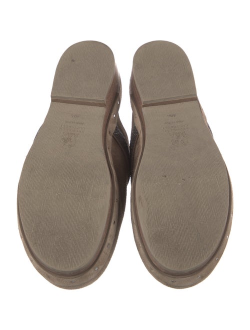 Brunello Cucinelli Suede Beaded Accents Mules