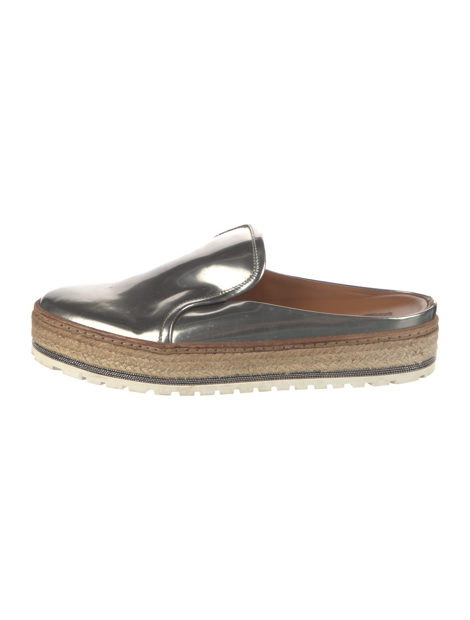 Brunello Cucinelli Leather Beaded Accents Mules