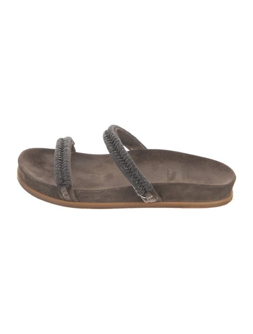 Brunello Cucinelli Monili Suede Slides