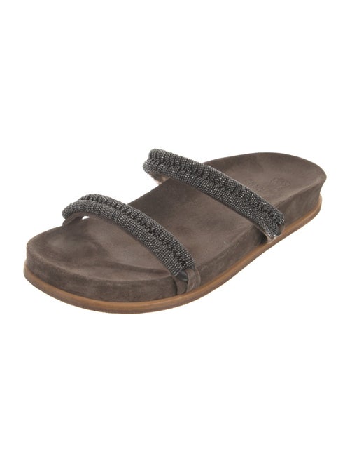 Brunello Cucinelli Monili Suede Slides