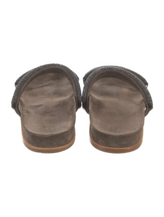 Brunello Cucinelli Monili Suede Slides