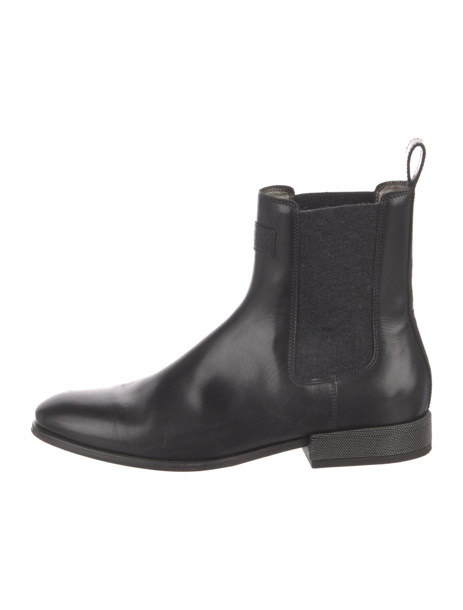Brunello Cucinelli Monili Leather Chelsea Boots