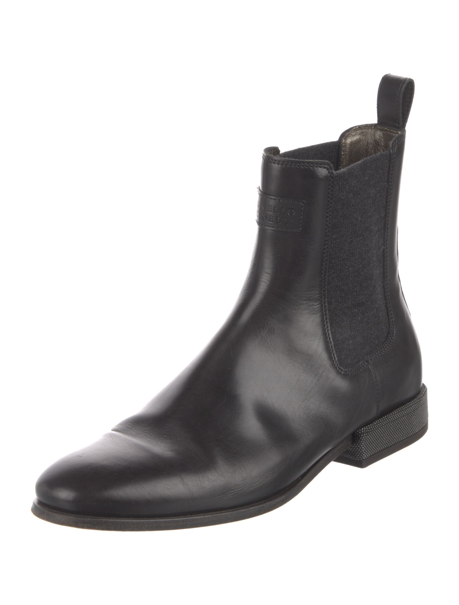Brunello Cucinelli Monili Leather Chelsea Boots