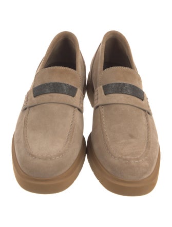 Brunello Cucinelli Monili Suede Loafers