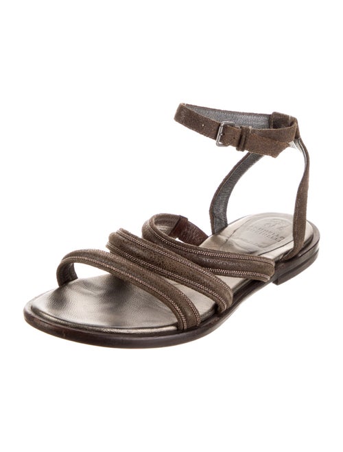 Brunello Cucinelli Suede Slingback Sandals