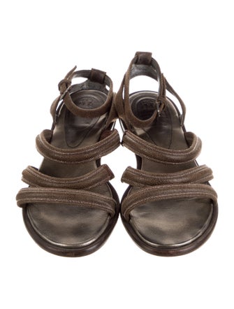 Brunello Cucinelli Suede Slingback Sandals