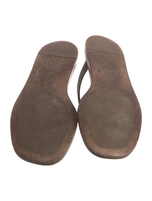 Brunello Cucinelli Monili Leather Flip Flops