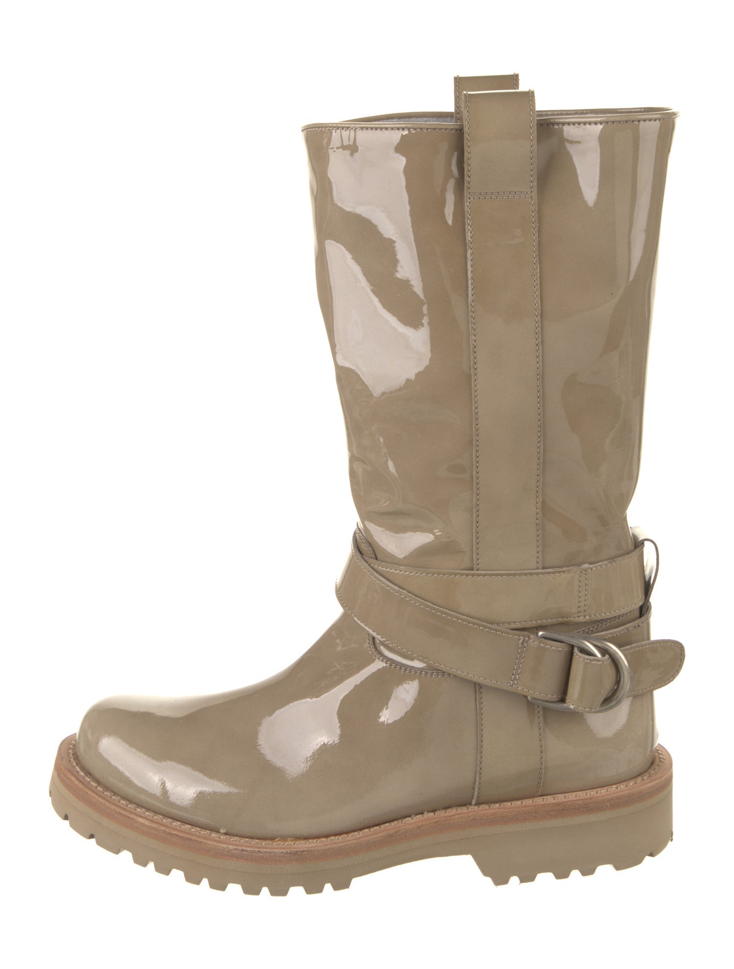 Brunello Cucinelli Patent Leather Moto Boots w/ Tags