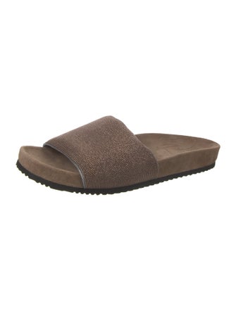 Brunello Cucinelli Monili Suede Slides