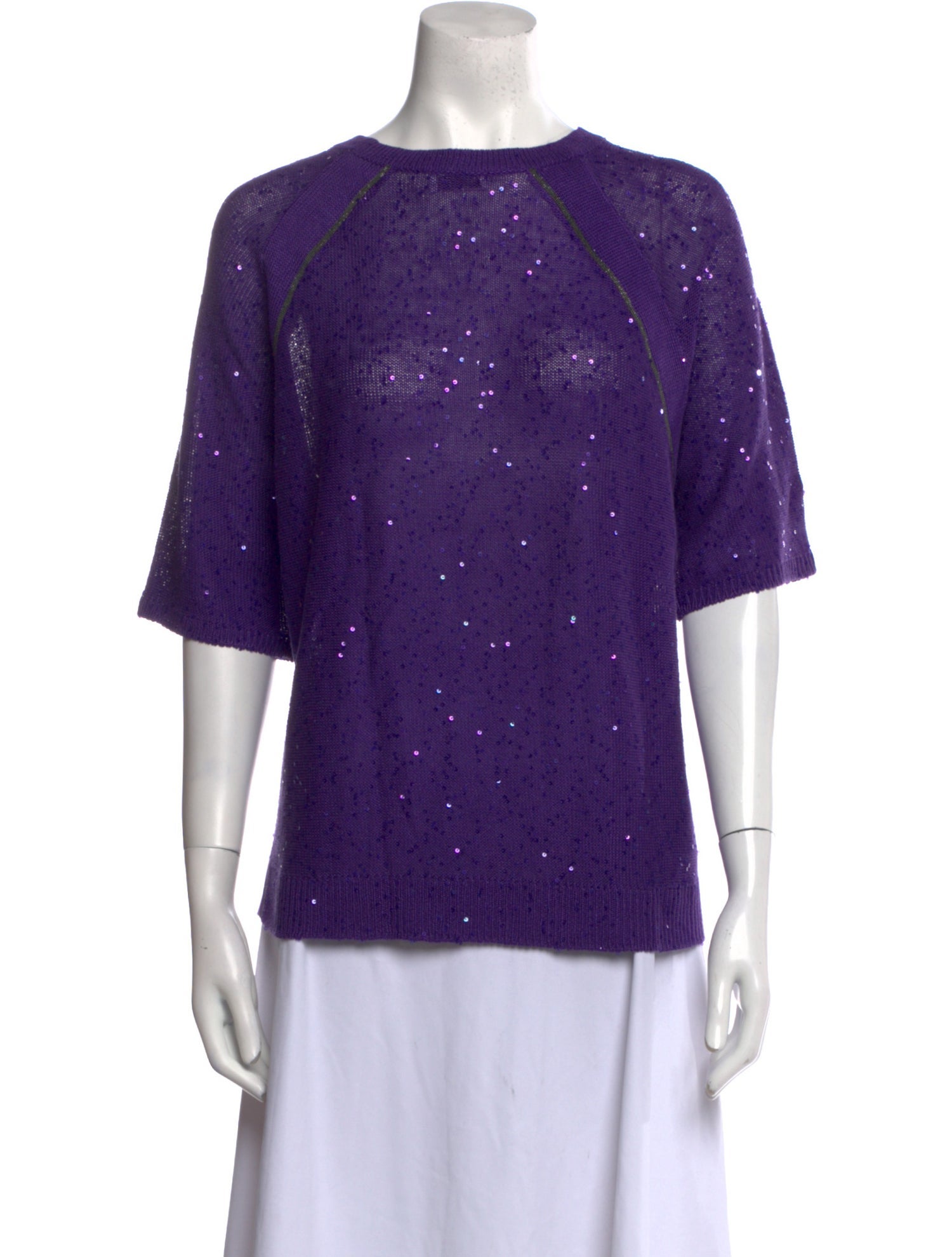 Brunello Cucinelli Linen Bateau Neckline T-Shirt