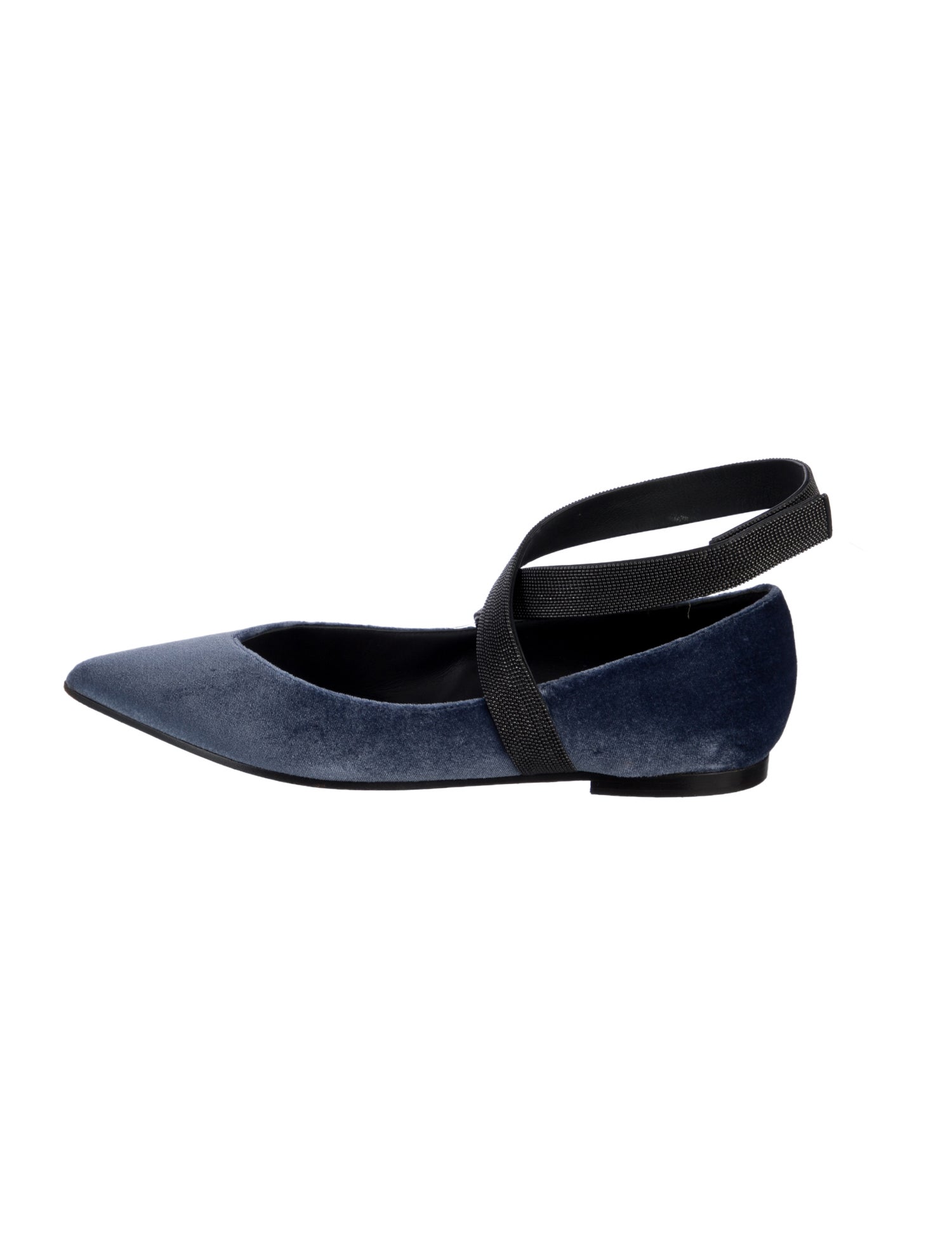 Brunello Cucinelli Monili Velvet Slingback Flats