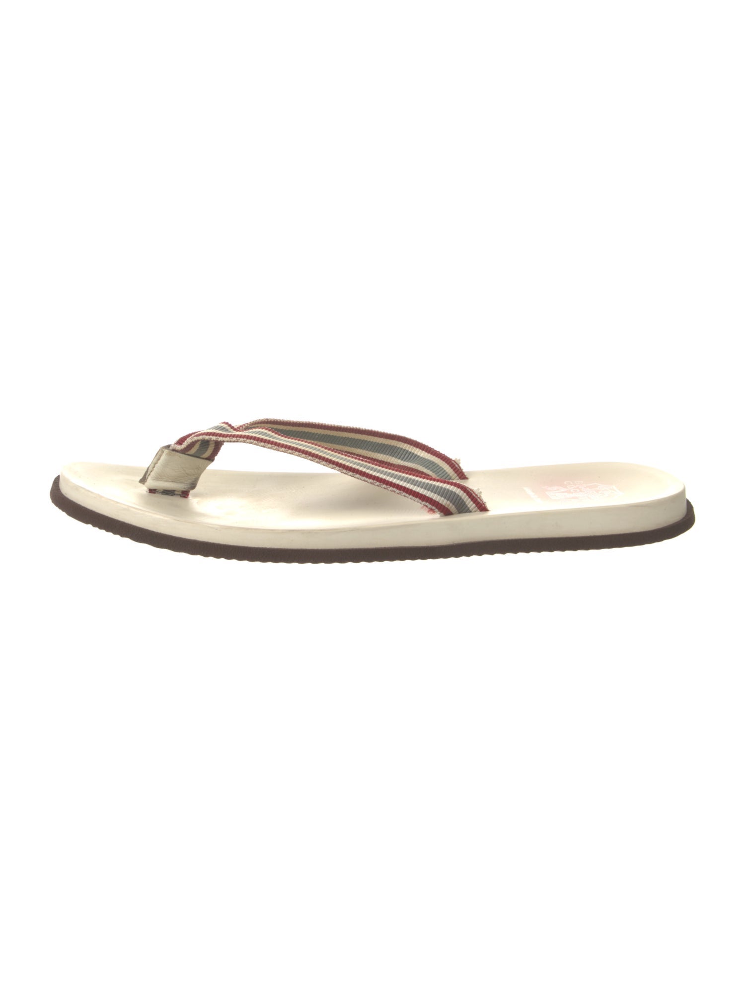 Brunello Cucinelli Striped Flip Flops
