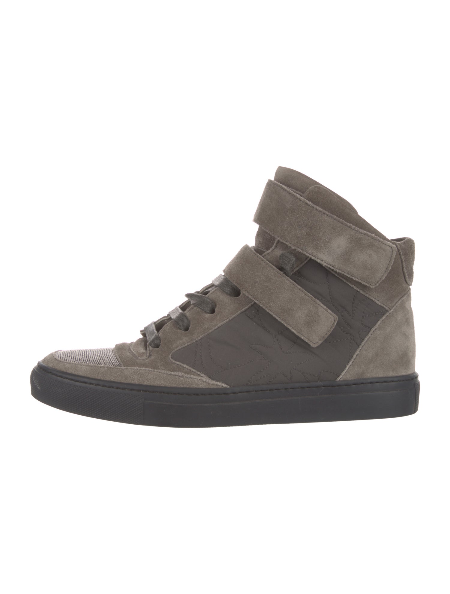 Brunello Cucinelli Suede Colorblock Pattern Sneakers
