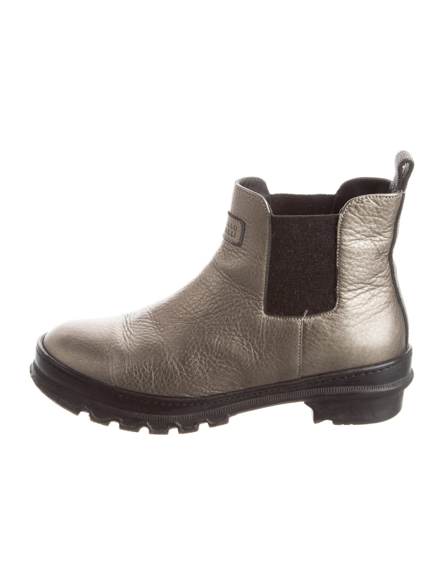 Brunello Cucinelli Leather Beaded Accents Chelsea Boots
