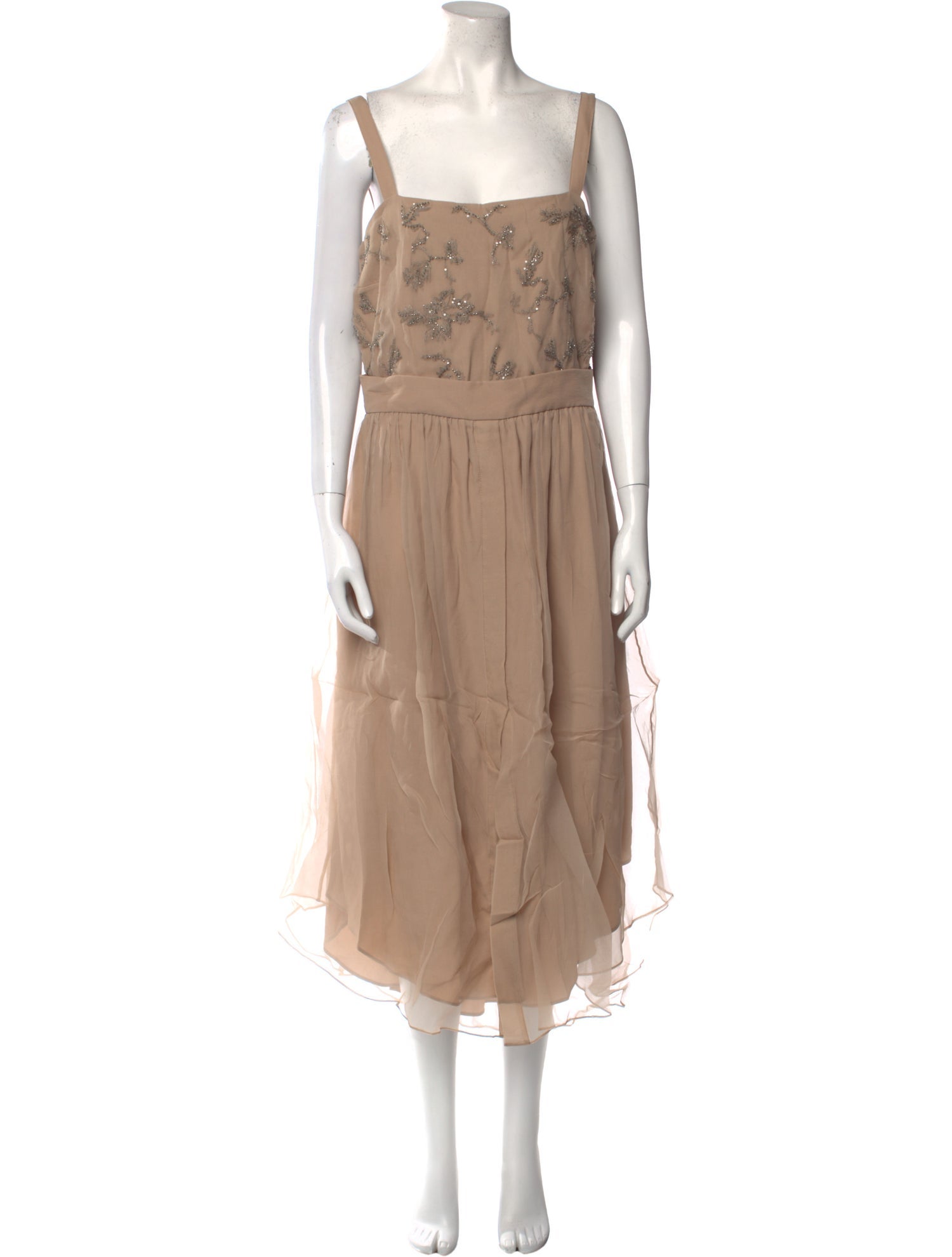 Brunello Cucinelli Silk Midi Length Dress