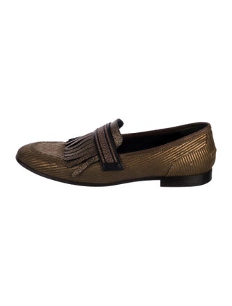 Brunello Cucinelli Monili Fringe Trim Accent Loafers