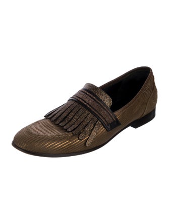 Brunello Cucinelli Monili Fringe Trim Accent Loafers