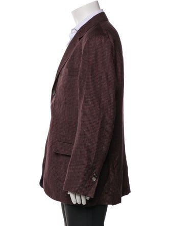Brunello Cucinelli Linen Plaid Print Blazer