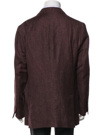 Brunello Cucinelli Linen Plaid Print Blazer