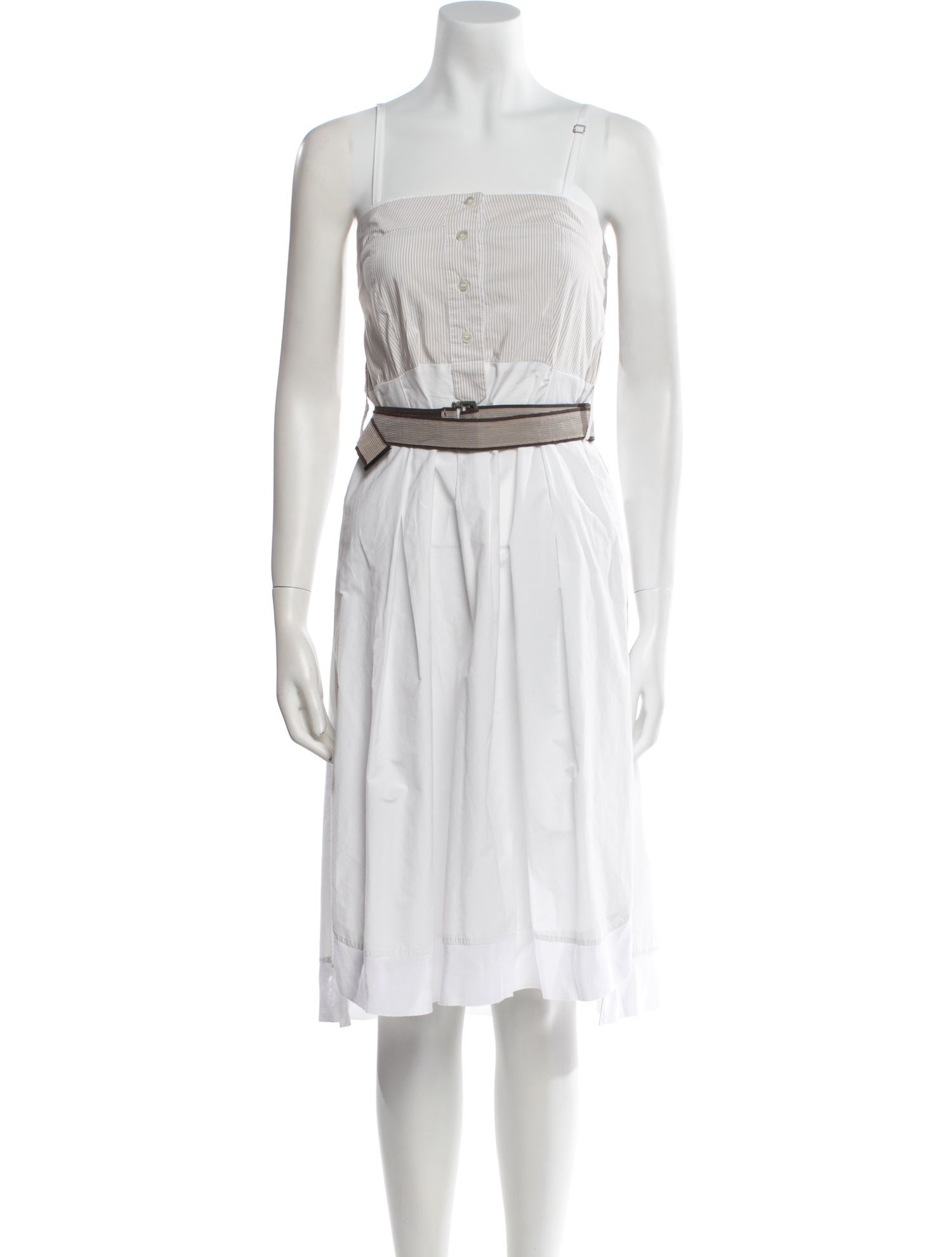 Brunello Cucinelli x Gunex Square Neckline Midi Length Dress