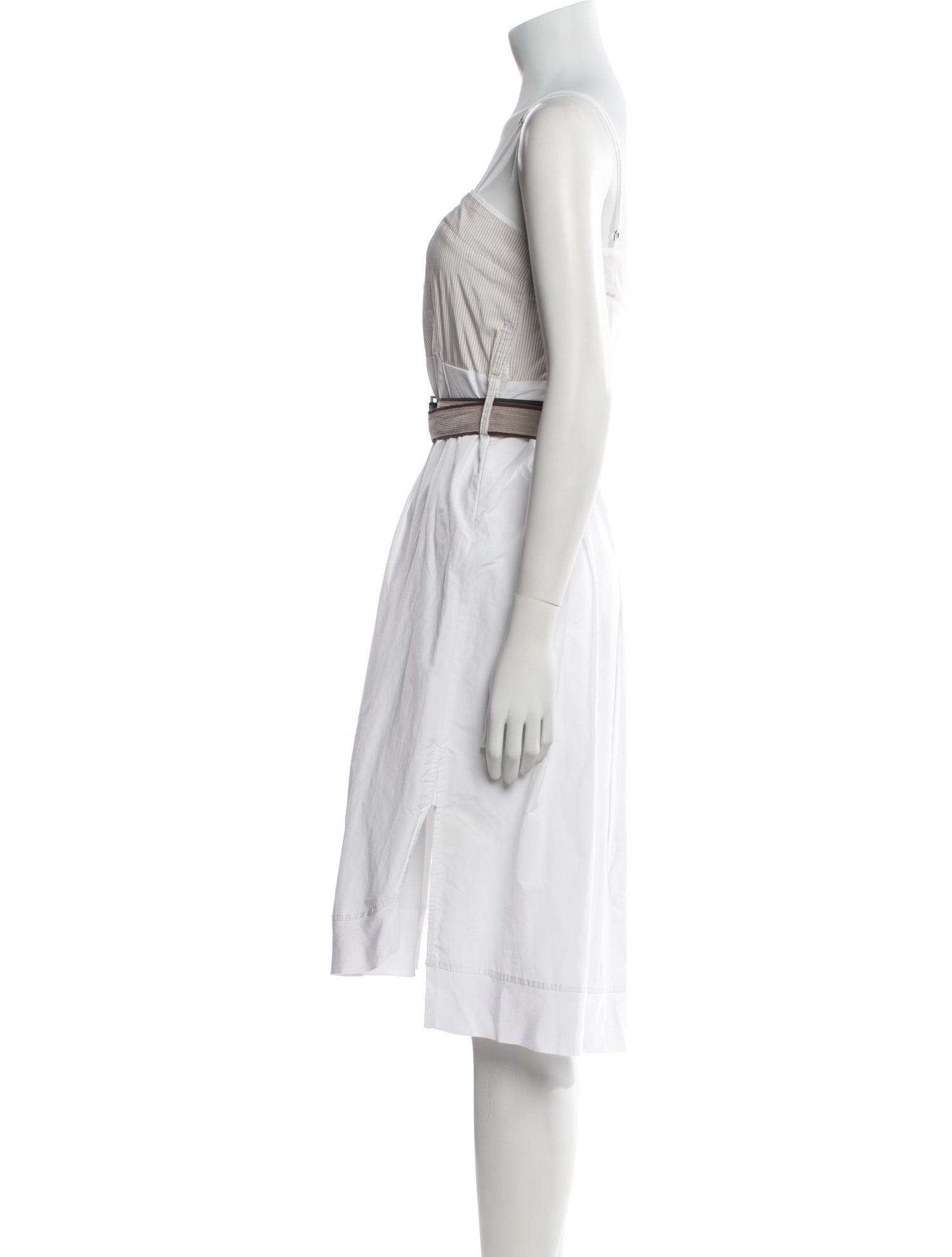 Brunello Cucinelli x Gunex Square Neckline Midi Length Dress