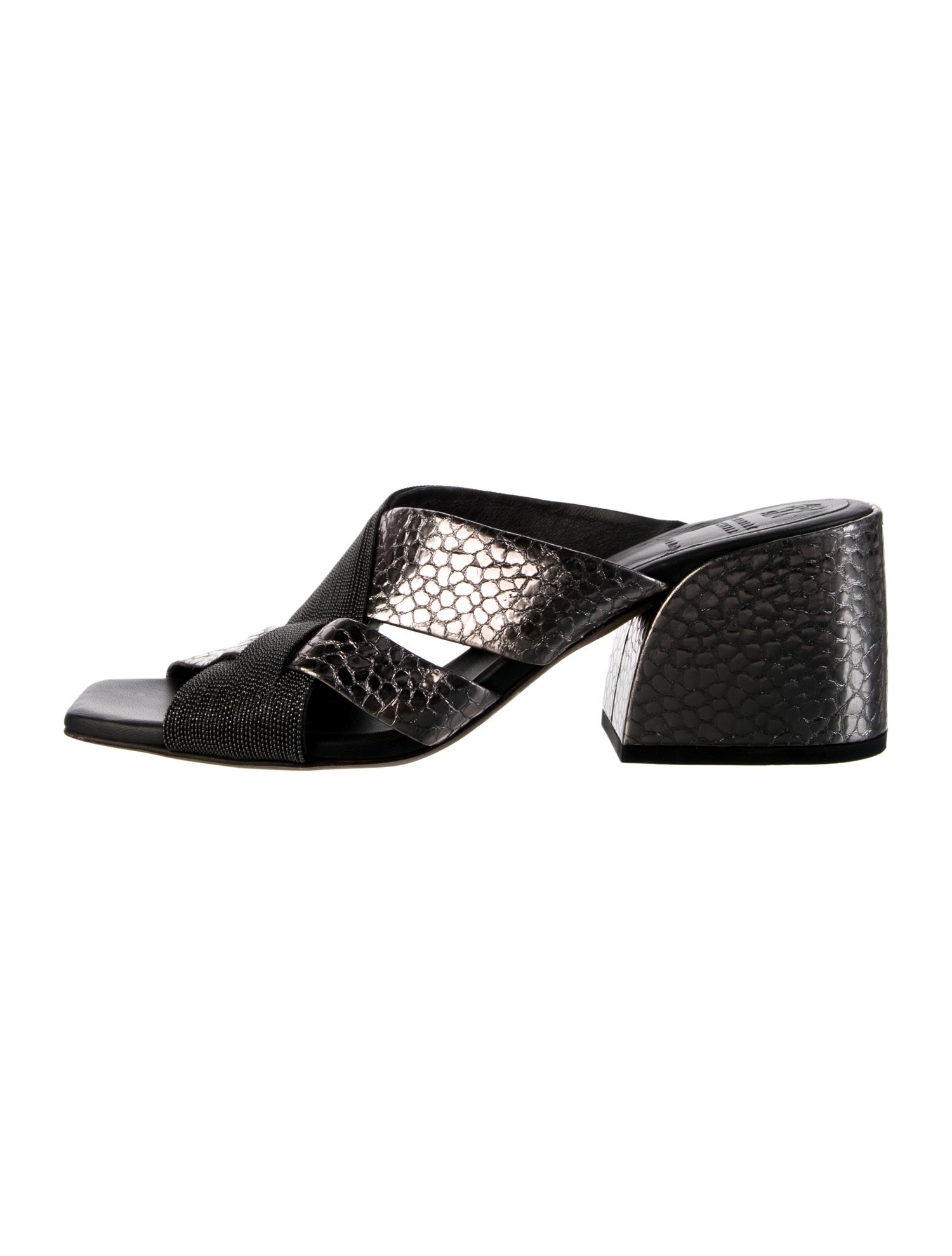 Brunello Cucinelli Monili Leather Mules