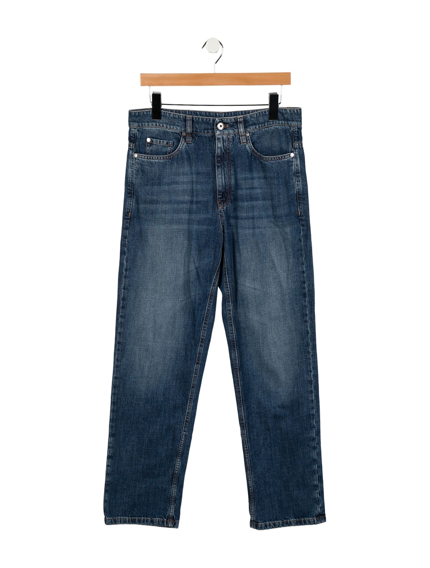 Brunello Cucinelli Mid-Rise Straight Leg Jeans
