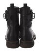 Brunello Cucinelli Leather Beaded Accents Combat Boots