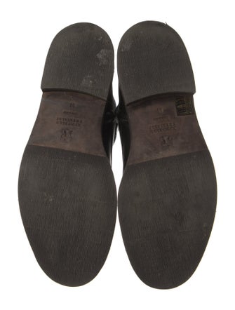 Brunello Cucinelli Leather Beaded Accents Combat Boots