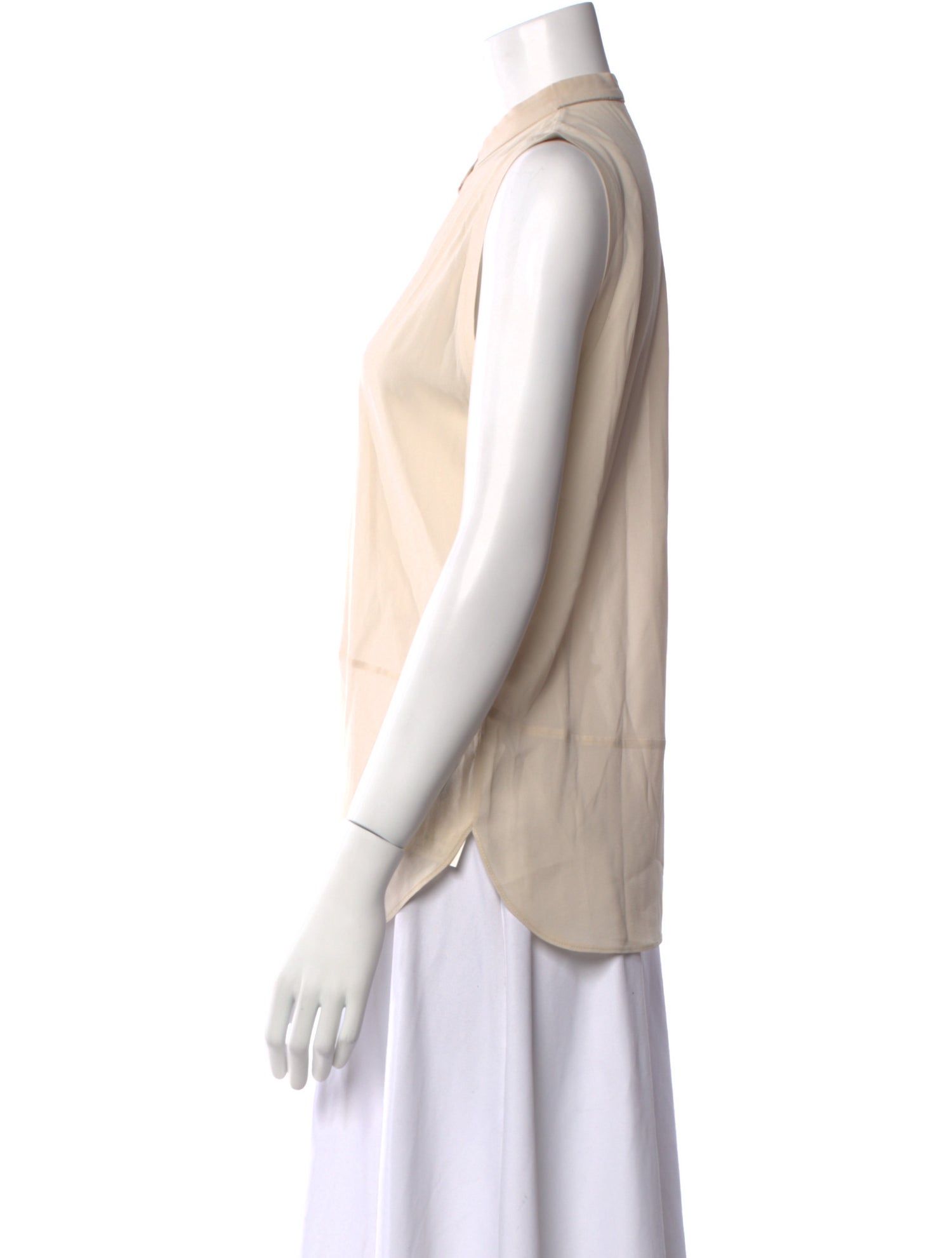 Brunello Cucinelli Silk Mock Neck Blouse