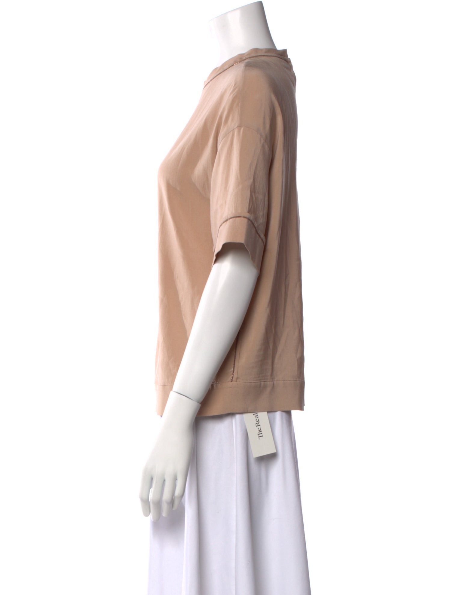 Brunello Cucinelli Silk Crew Neck T-Shirt