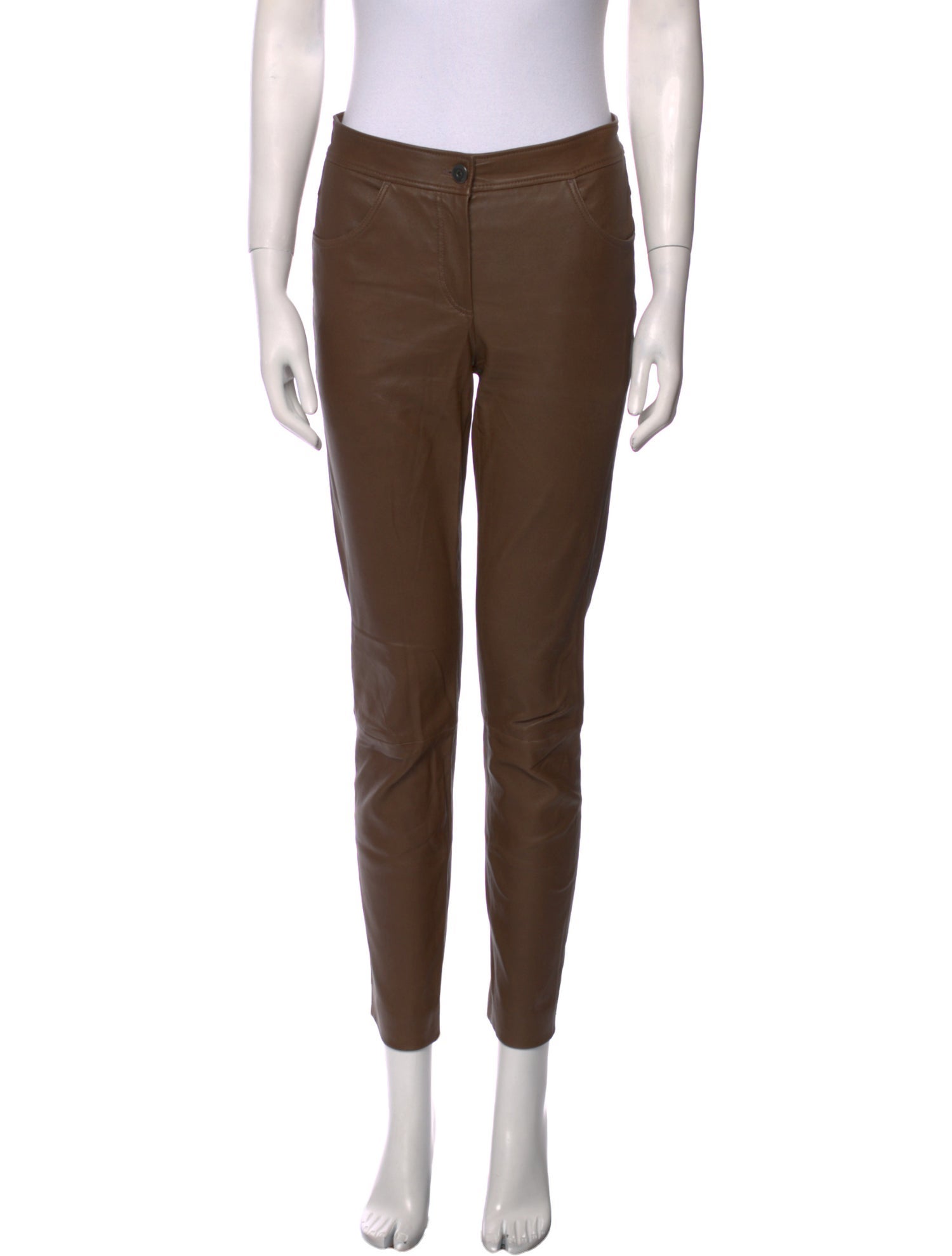Brunello Cucinelli Leather Skinny Leg Pants