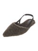 Brunello Cucinelli Monili Shearling Slingback Flats