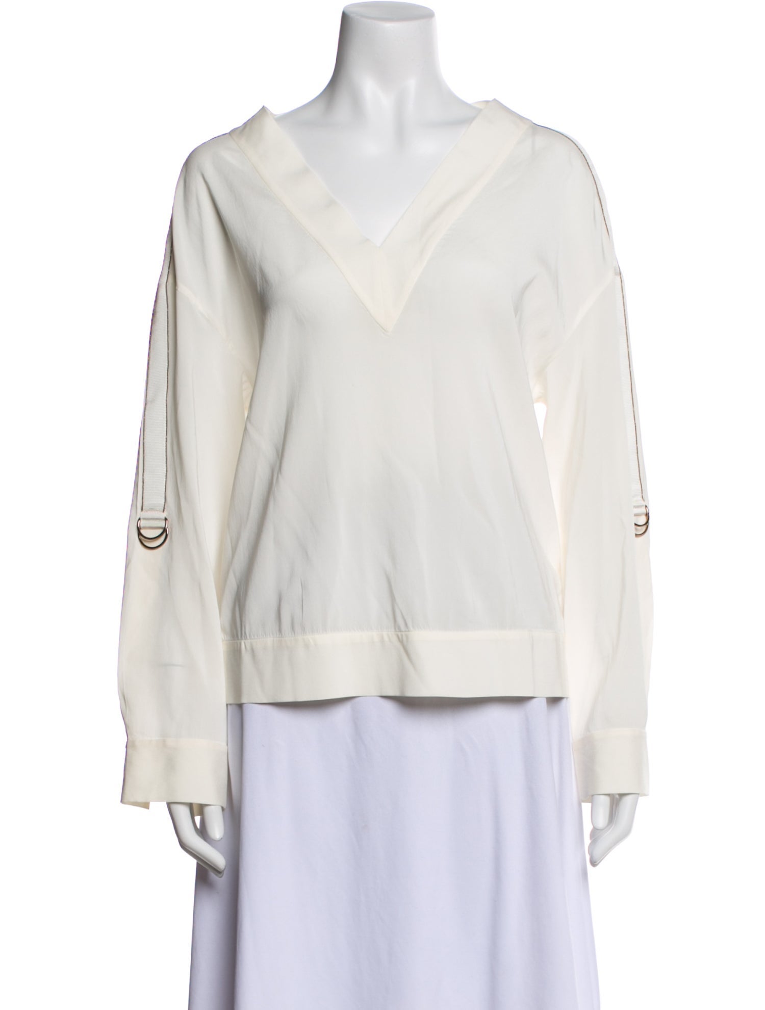Brunello Cucinelli Silk V-Neck Top