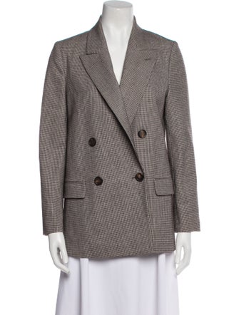 Brunello Cucinelli Wool Plaid Print Blazer