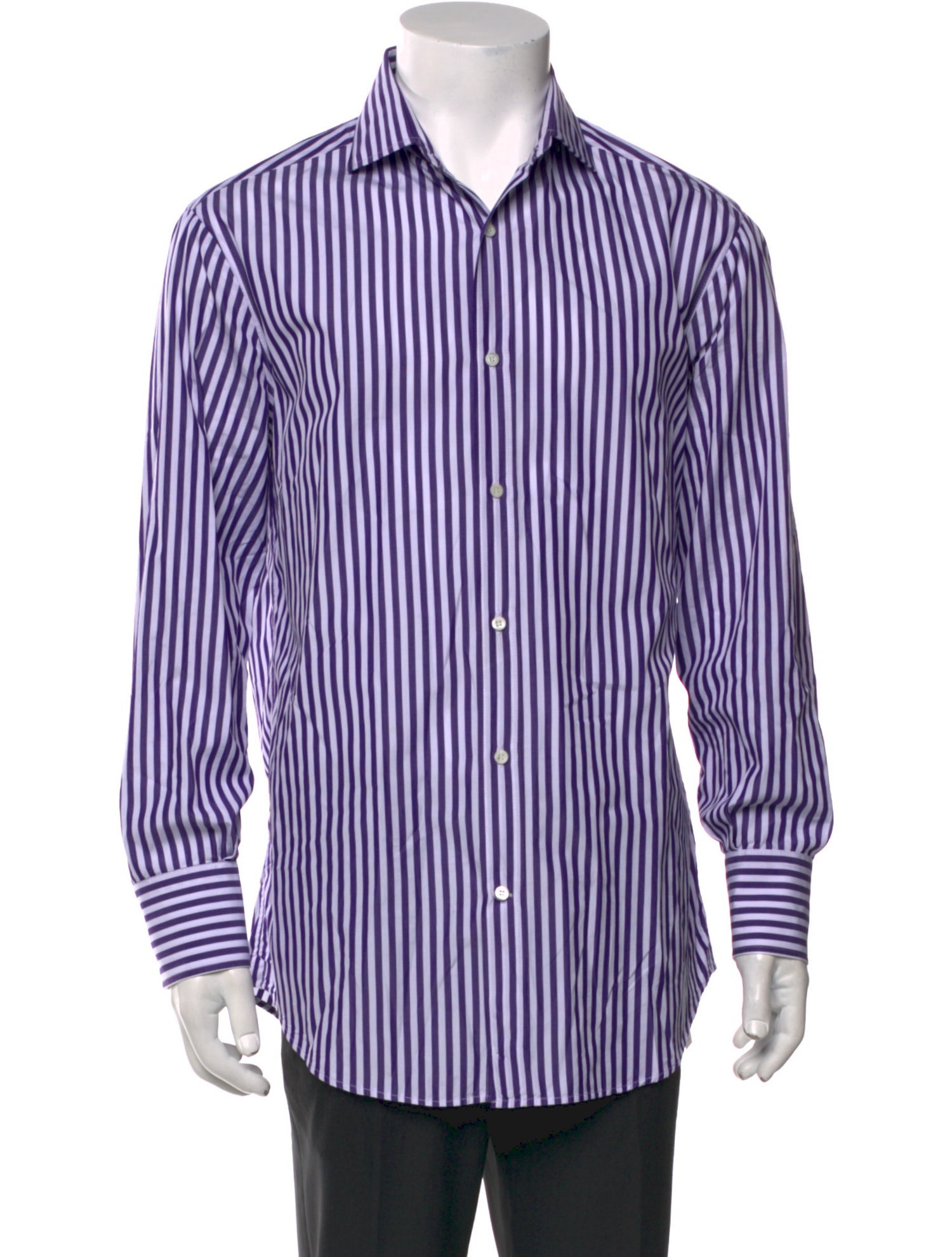 Brunello Cucinelli Striped Long Sleeve Dress Shirt