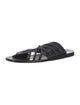 Brunello Cucinelli Leather Beaded Accents Slides
